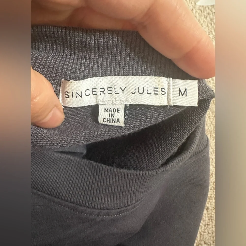 Sincerely Jules Sweatshirt Cinch hips Purple/Grey Size M - Picture 5 of 9